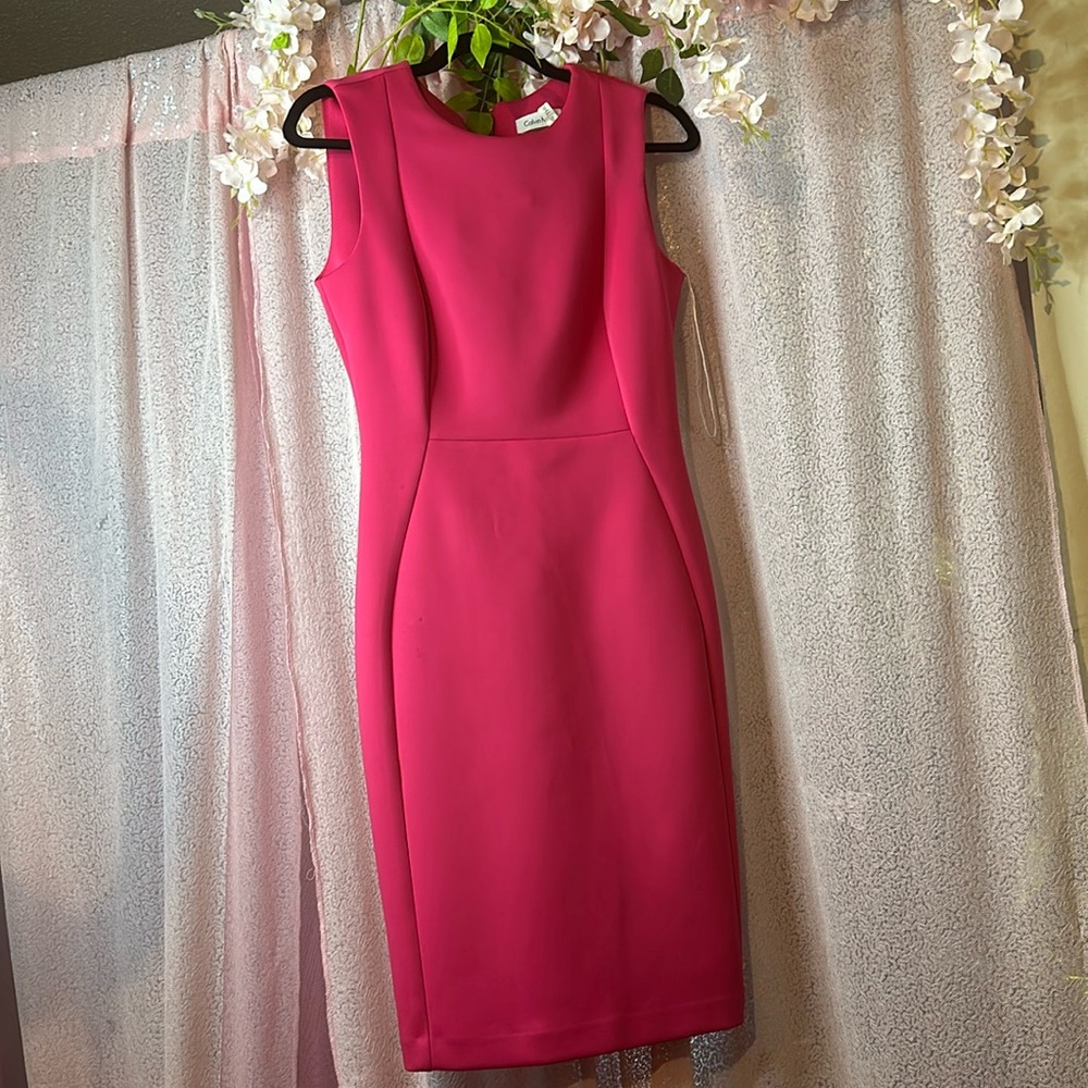 Calvin Klein summer business dress pink pre loved with small blot